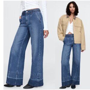 Gap High Rise Stride Wide-Leg Jeans TALL Size 32